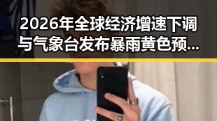 2026年全球经济增速下调与气象台发布暴雨黄色预警形成鲜明对比